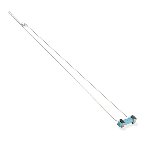 Turquoise | Silver | Gemstone Bar Necklace